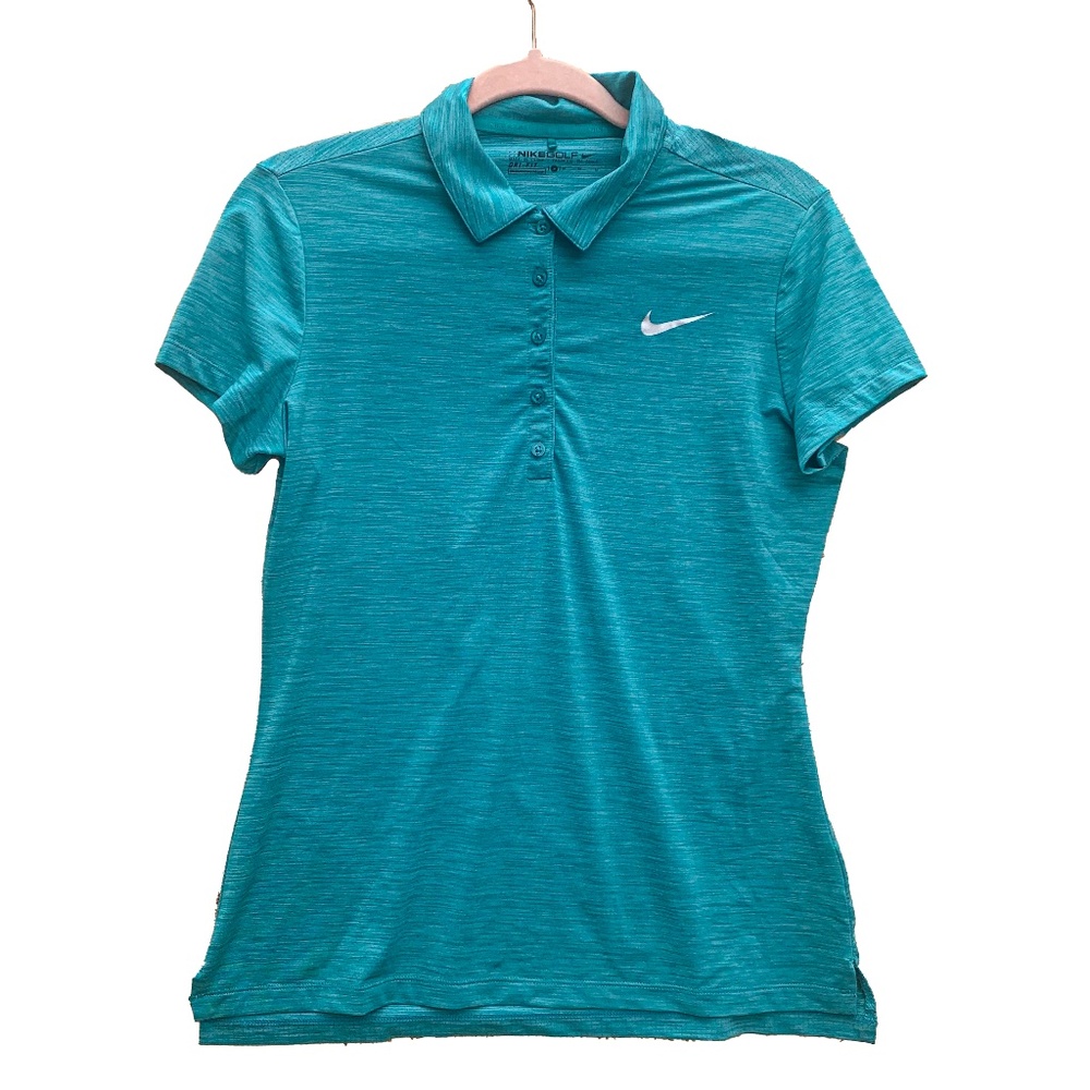 Nike Teal Heather Short Sleeve Polo Performance Tee